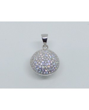 Silver & Crystal Dome Necklace