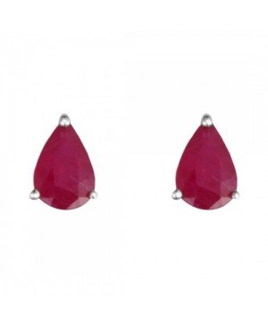 9ct White Gold & Ruby Stud Earings