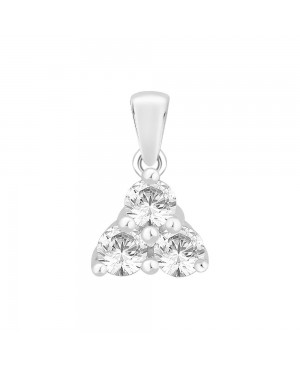 Silver & Cubic Zirconia Pendant with 18" Chain