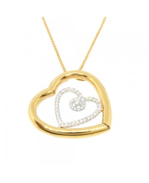 18ct Gold Diamond Heart Necklace