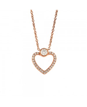 9ct Gold & Diamond Heart Necklace