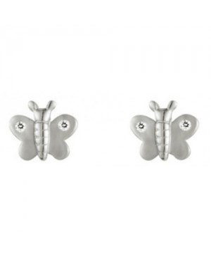 Silver & C.Z. Butterfly Earrings