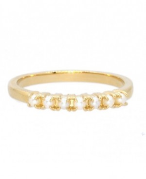 9ct Gold & Pearl Half Eternity Ring